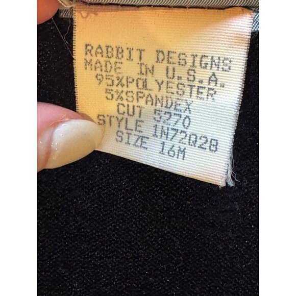 Rabbit Rabbit Rabbit Dress Women 16 Navy Blue Knit Short Sleeve Fit‎ And Flare - Picture 8 of 9